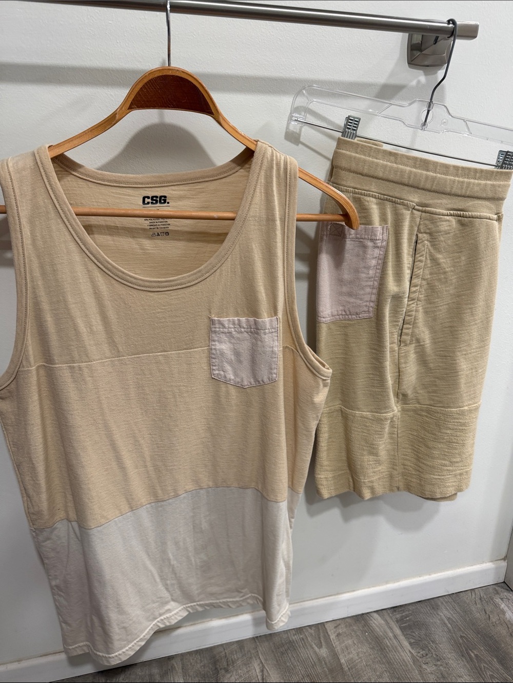 CSG. Men's Tan Cotton Blend Shorts - Casual Comfort